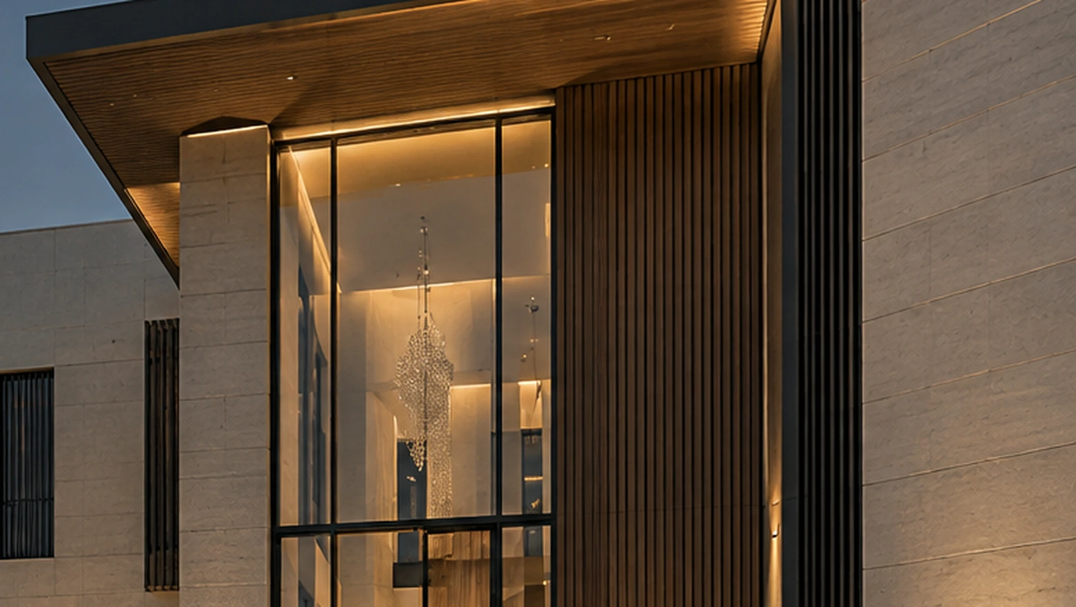 Contemporary architectural villa exterior
